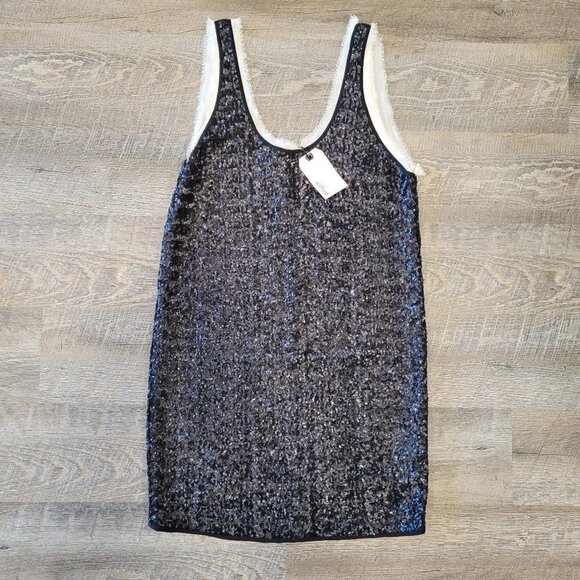 NWT WILFRED | Aritzia Silk Sequin Dress Black | Sz. XS - Picture 1 of 5